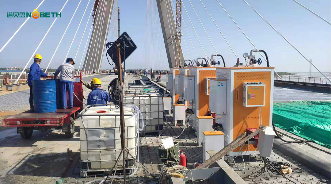 减缓水分流失、提升混凝土硬度使用蒸汽发生器养护